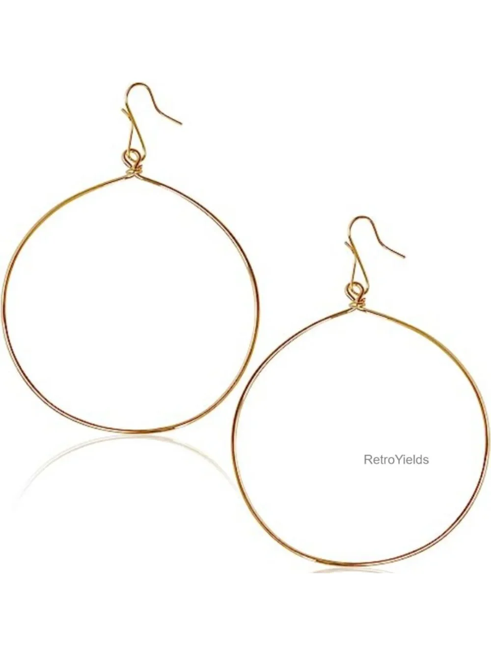 18K Gold Plated Hoop Dangle Earrings for Women, Hypoallergenic Drop Earrings